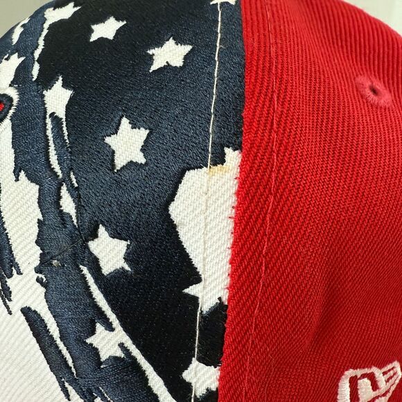 Montgomery Biscuits MiLB Hat New Era 59FIFTY Red White Blue Stars Fitted 6 7/8 - Picture 7 of 10